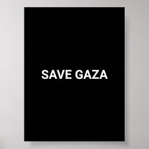 Save Gaza zwart wit aangepaste tekst minimalistisc Poster