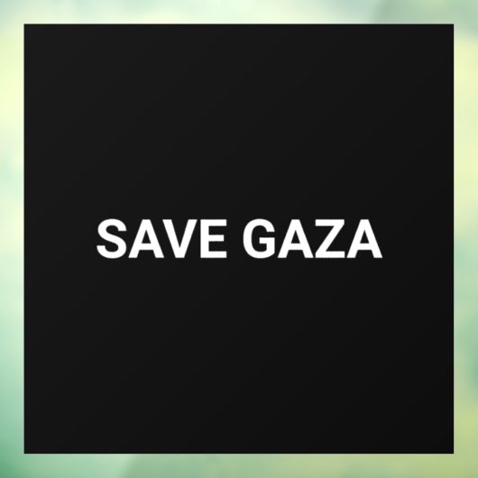 Save Gaza zwart wit aangepaste tekst minimalistisc Raamsticker (Vel 3)
