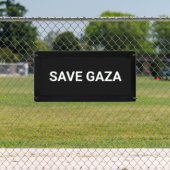 Save Gaza zwart wit aangepaste tekst minimalistisc Spandoek (Insitu)