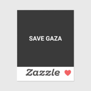 Save Gaza zwart wit aangepaste tekst minimalistisc Sticker