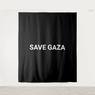 Save Gaza zwart wit aangepaste tekst minimalistisc Wandkleed