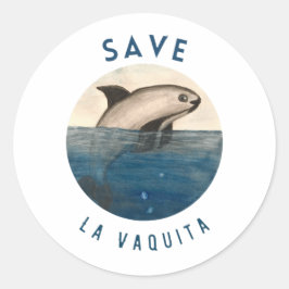 Save La Vaquita Ronde Sticker