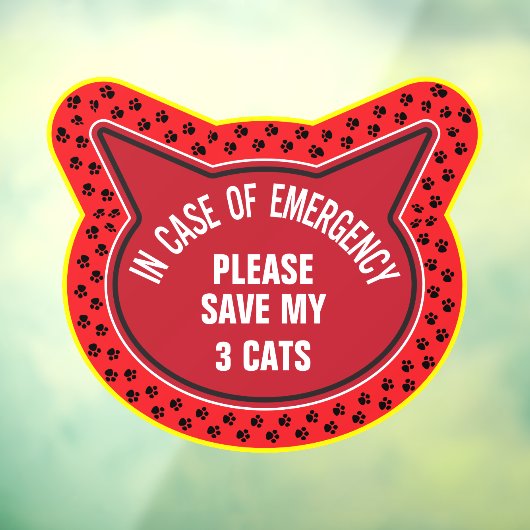 Save My Cat Safety Alert Custom First Responder Raamsticker (Vel 3)