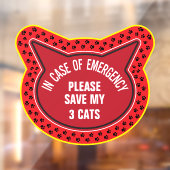 Save My Cat Safety Alert Custom First Responder Raamsticker (Vel 2)
