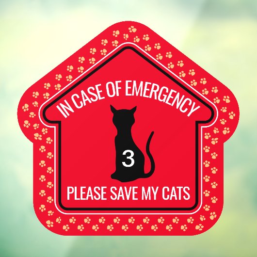 Save My Cats Safety Alert Custom First Responder Raamsticker (Vel 3)