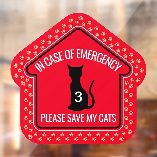 Save My Cats Safety Alert Custom First Responder Raamsticker (Vel 2)