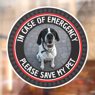 SAVE MY PET Safety Alert Custom Photo Modern Raamsticker