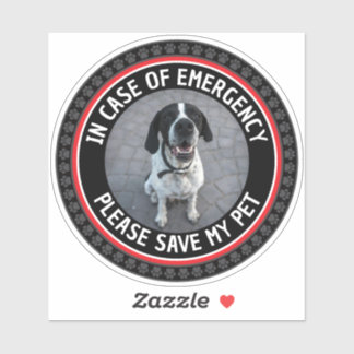 SAVE MY PET Safety Alert Custom Photo Modern Sticker