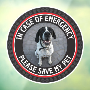 SAVE MY PET Veiligheidsalarm Aangepaste foto Moder Raamsticker
