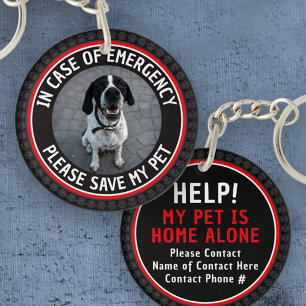 SAVE MY PET Veiligheidsalarm Aangepaste foto Moder Sleutelhanger