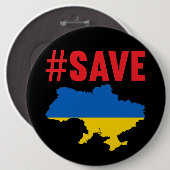 Save Oekraïne Ronde Button 6,0 Cm (Voorkant /achterkant)