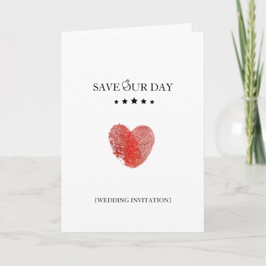 Save our day announcement folded invitation card (Devant)