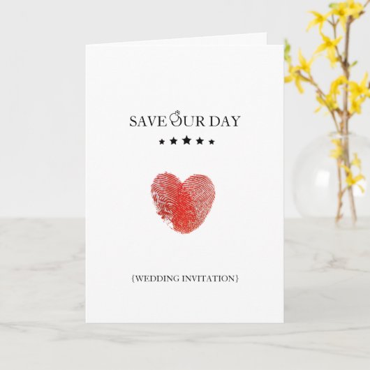 Save our day announcement folded invitation card (Fleur jaune)