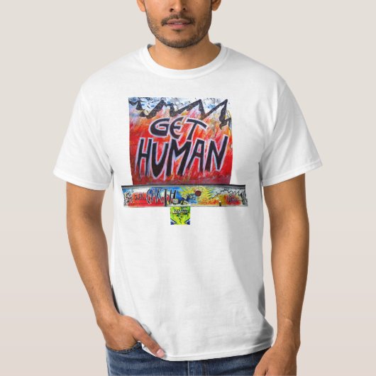 SAVE OUR EARTH GET HUMAN BERLIN WALL By Indiano T-shirt (Voorkant)