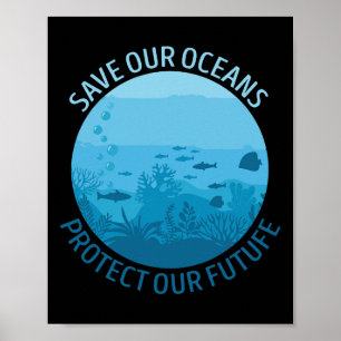 Save Our Oceans Bescherm onze Toekomstige Dag van  Poster