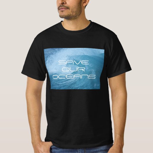 SAVE OUR OCEANS WAVE SURF TEE SHIRT (Voorkant)