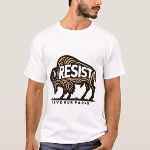 Save Our Parks Retro Bison Weerstaan Milieu T-shirt