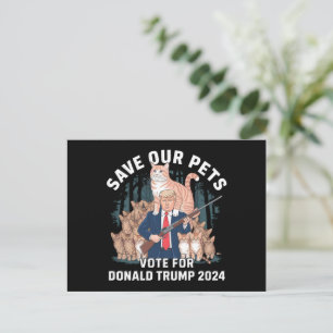 Save Our Pets 2024 President Trump Politiek Briefkaart