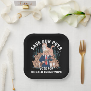 Save Our Pets 2024 President Trump Politiek Papieren Bordje