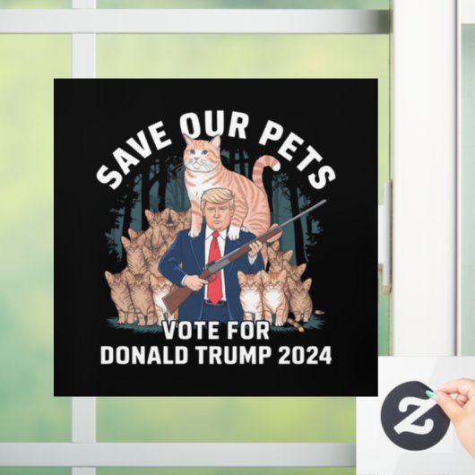 Save Our Pets 2024 President Trump Politiek Raamsticker (Huis)