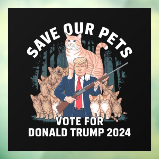 Save Our Pets 2024 President Trump Politiek Raamsticker (Vel 3)