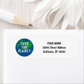 Save planet earth wereldkaart wereldbol logo custo etiket (Insitu)