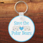 Save Polar Beren Leuke Dierenactivist Sleutelhanger (Voorkant)