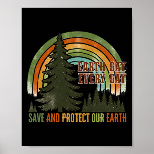 Save Protect The Earth Maak Elke Dag van de Aarde  Poster