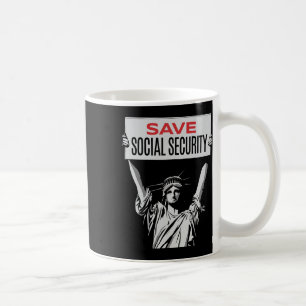 Save Social Security -standbeeld van de vrijheid - Koffiemok