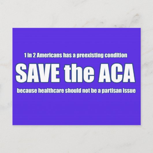 Save the ACA Postcard Briefkaart (Voorkant)