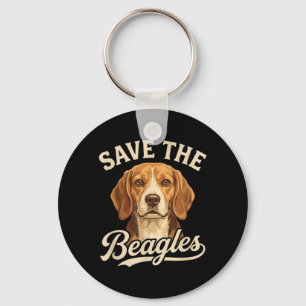 Save The Beagles Schattig Ontwerp Voor Hondenliefh Sleutelhanger