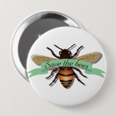 Save the Bees Conservation Environment Button (Voorkant /achterkant)