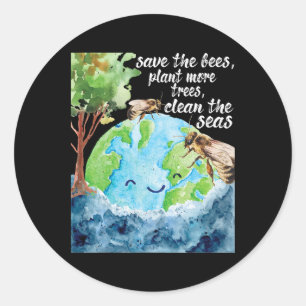 Save the Bees - Dag van de bescherming van het mil Ronde Sticker