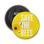 SAve The Bees HONEYCOMB Honey POT Button Flesopener (Voorkant)