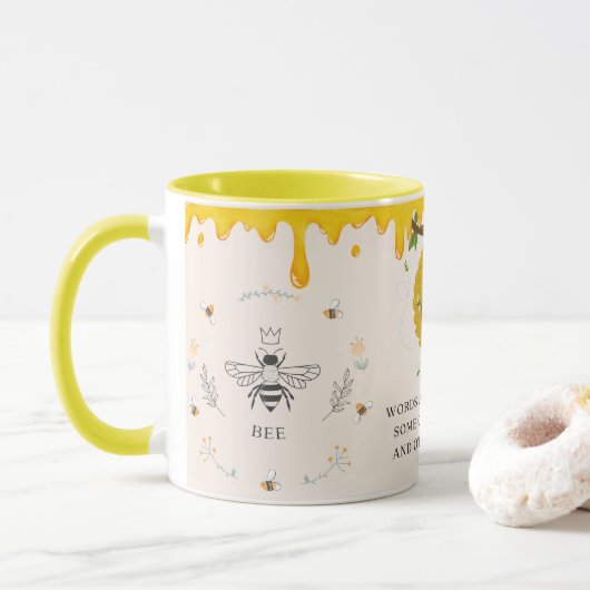 Save the Bees Inspirational Bee Honey Lover Gift  Mok (Met donut)