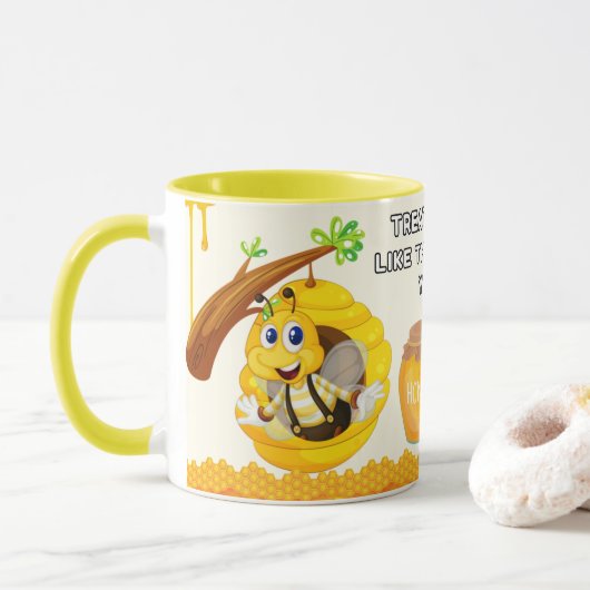 Save the Bees Inspirational Bee Honey Lover Gift  Mok (Met donut)