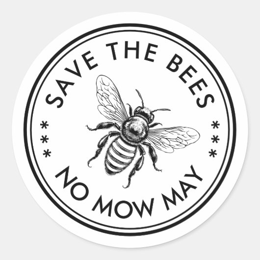 Save the bees no mow may sticker (Voorkant)