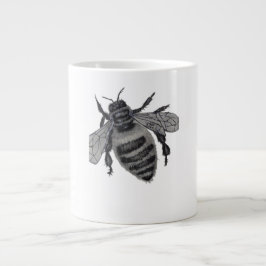 Save the Bees: Realistic Hand-Drawn Honey Bee Art Extra Grote Beker