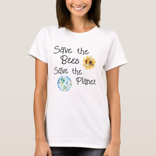 Save The Bees Save The Planet T-shirt (Voorkant)