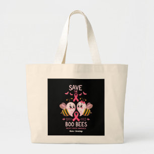 Save The Boo Bijen Borstkanker Vrouwen Halloween Grote Tote Bag