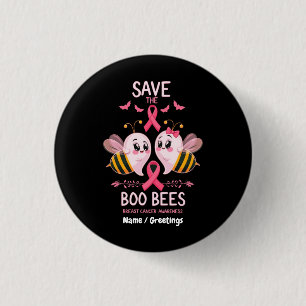 Save The Boo Bijen Borstkanker Vrouwen Halloween Ronde Button 3,2 Cm