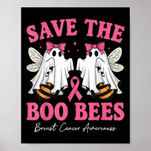 Save The Boo Ghost Bijen Borstkanker Bewustzijn Wo Poster
