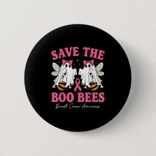 Save The Boo Ghost Bijen Borstkanker Bewustzijn Wo Ronde Button 5,7 Cm