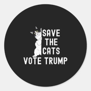 Save the Cats stemmen op Trump's grappige politiek Ronde Sticker