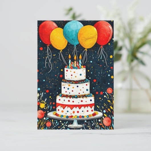 Save The Date С ballons d'anniversaire (Debout devant)