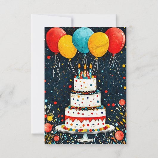 Save The Date С ballons d'anniversaire (Dos)