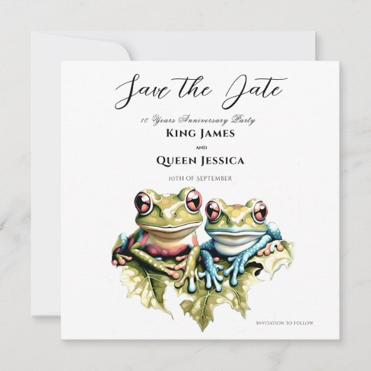 Save The Date 10 ans de mariage Jardin Fête décontractée (Devant)