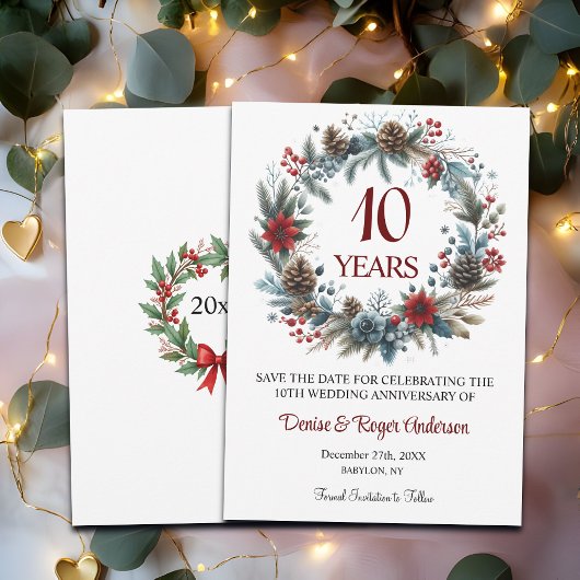 Save The Date 10e anniversaire du Mariage Tin hiver