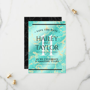 Save The Date 11ème anniversaire de Mariage turquoise