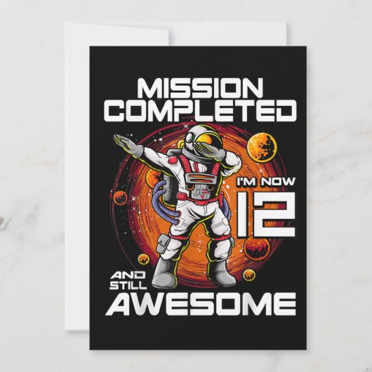 Save The Date 12e anniversaire astronaute 12 ans espace extra-at (Devant)